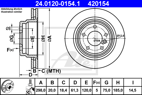 Disc frana 24.0120-0154.1 ATE