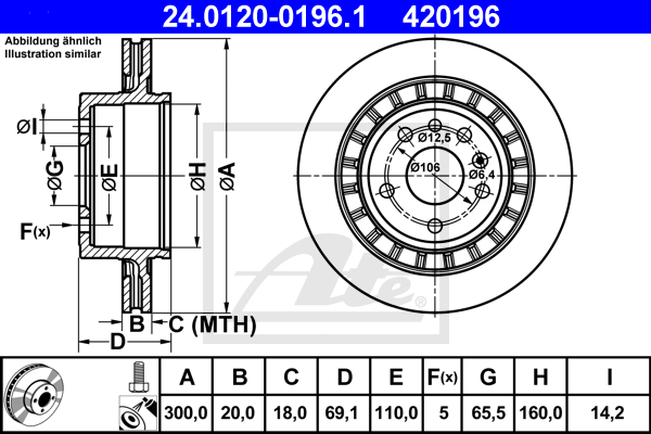 Disc frana 24.0120-0196.1 ATE