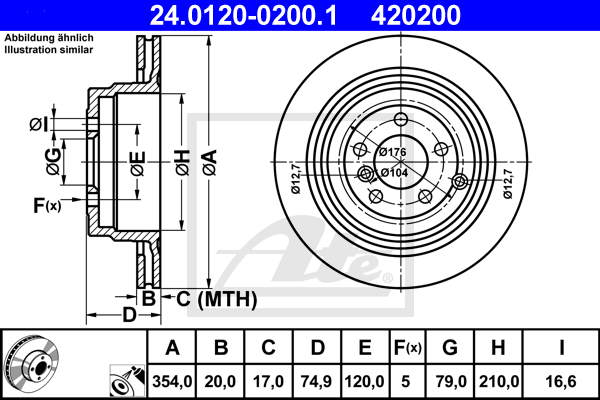 Disc frana 24.0120-0200.1 ATE