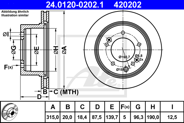 Disc frana 24.0120-0202.1 ATE