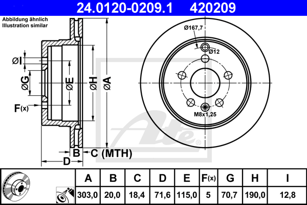 Disc frana 24.0120-0209.1 ATE