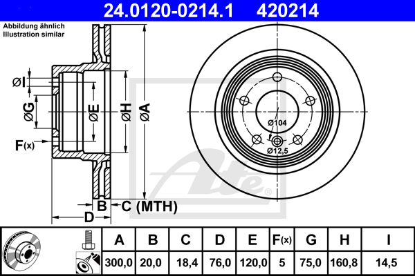 Disc frana 24.0120-0214.1 ATE