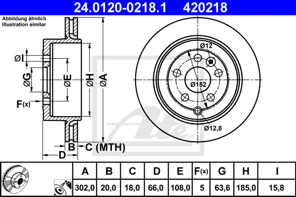 Disc frana 24.0120-0218.1 ATE