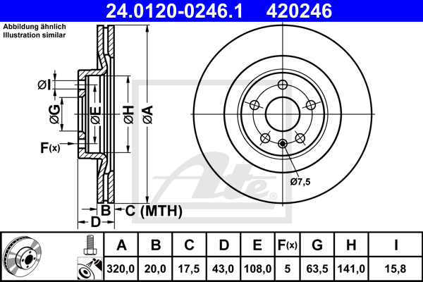 Disc frana 24.0120-0246.1 ATE