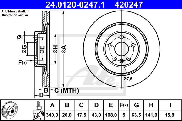 Disc frana 24.0120-0247.1 ATE