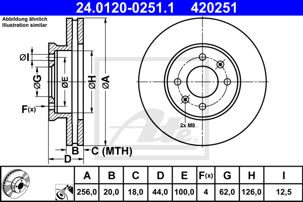 Disc frana 24.0120-0251.1 ATE