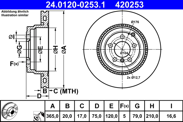 Disc frana 24.0120-0253.1 ATE