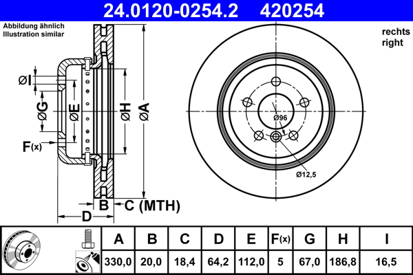 Disc frana 24.0120-0254.2 ATE