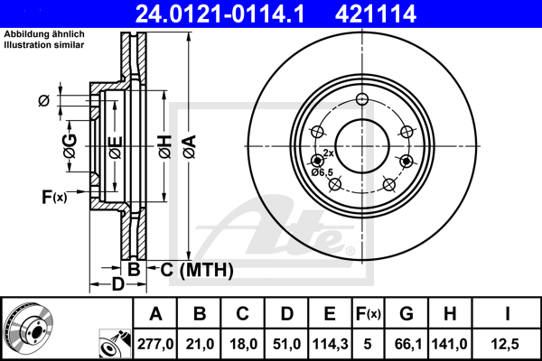 Disc frana 24.0121-0114.1 ATE