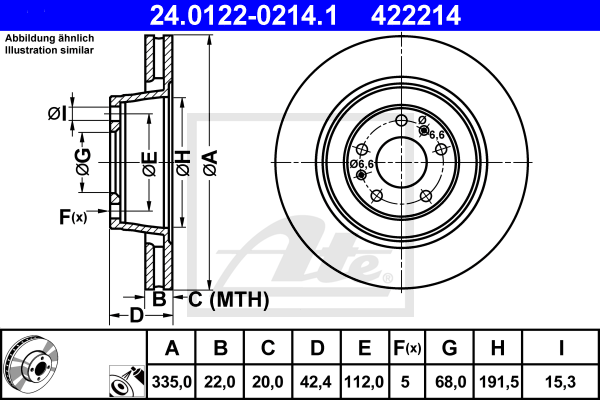 Disc frana 24.0122-0214.1 ATE