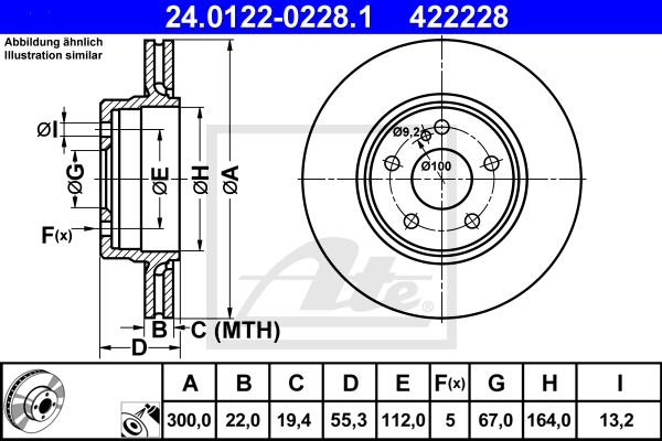 Disc frana 24.0122-0228.1 ATE