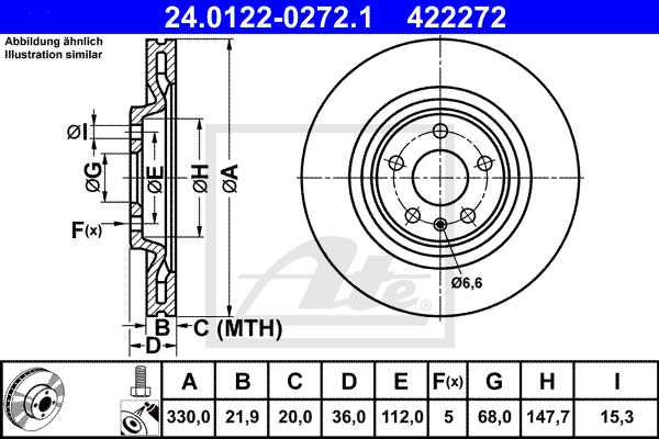 Disc frana 24.0122-0272.1 ATE