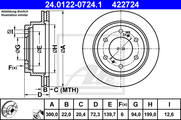 Disc frana 24.0122-0724.1 ATE