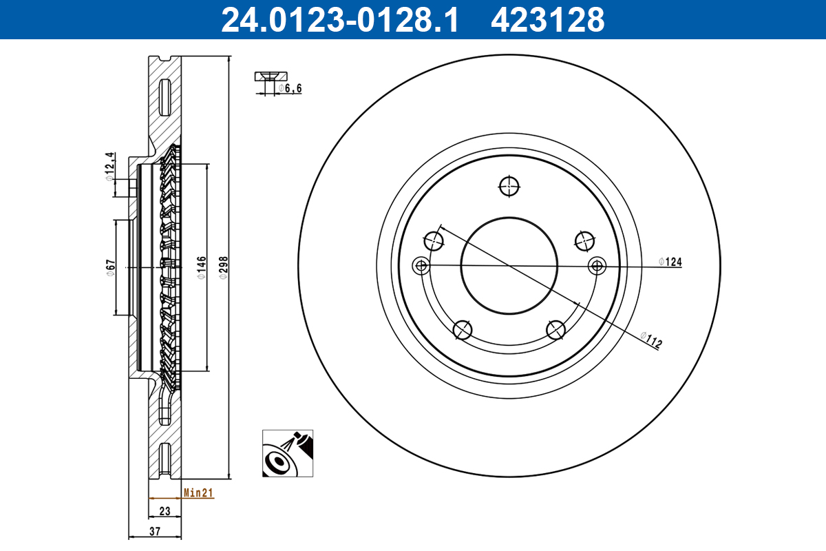 Disc frana 24.0123-0128.1 ATE