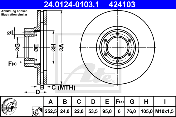 Disc frana 24.0124-0103.1 ATE