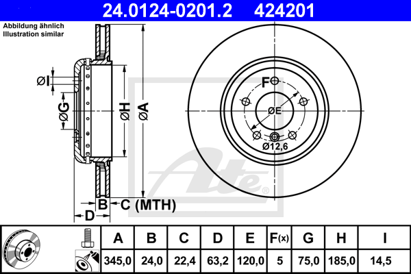 Disc frana 24.0124-0201.2 ATE