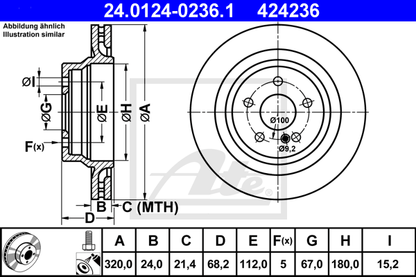 Disc frana 24.0124-0236.1 ATE