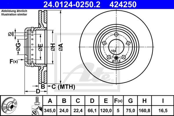 Disc frana 24.0124-0250.2 ATE