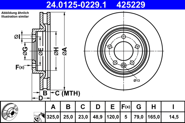 Disc frana 24.0125-0229.1 ATE