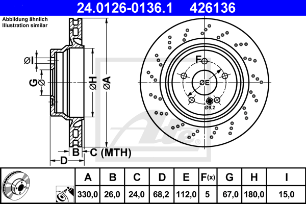 Disc frana 24.0126-0136.1 ATE