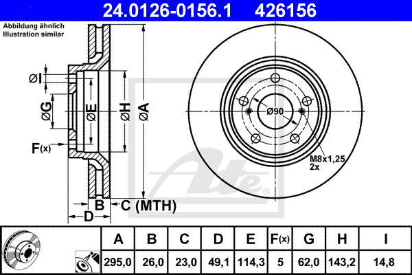 Disc frana 24.0126-0156.1 ATE