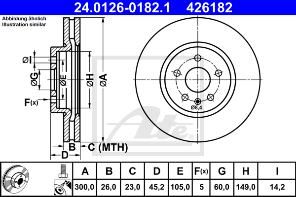 Disc frana 24.0126-0182.1 ATE