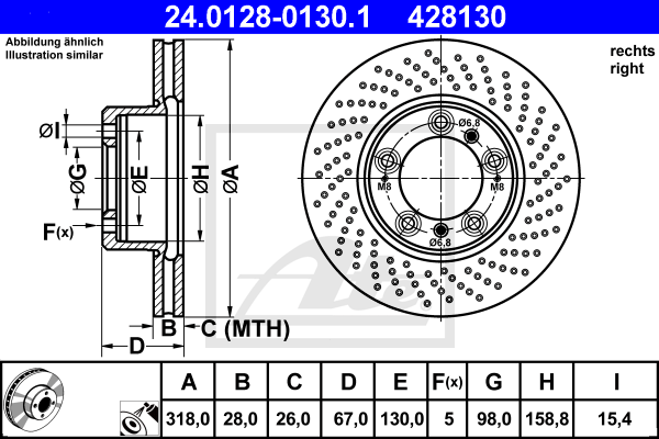 Disc frana 24.0128-0130.1 ATE