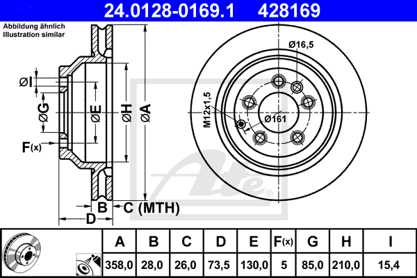 Disc frana 24.0128-0169.1 ATE