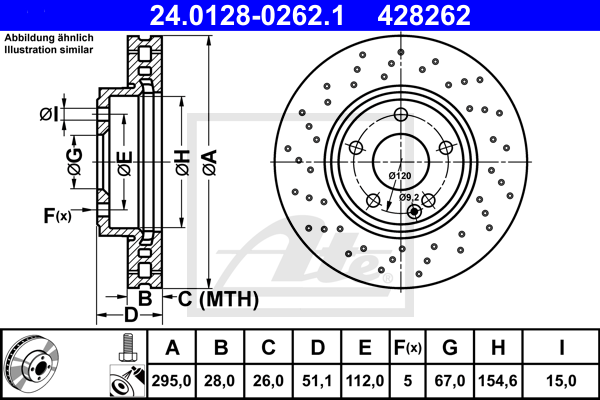 Disc frana 24.0128-0262.1 ATE