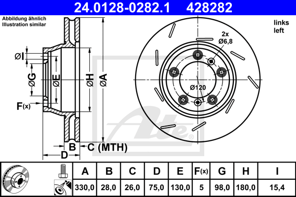 Disc frana 24.0128-0282.1 ATE