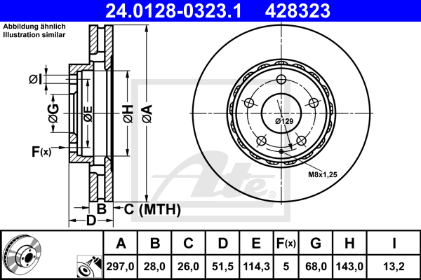 Disc frana 24.0128-0323.1 ATE