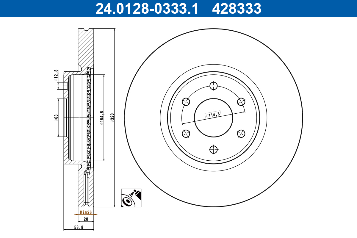 Disc frana 24.0128-0333.1 ATE