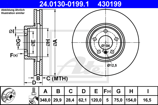 Disc frana 24.0130-0199.1 ATE