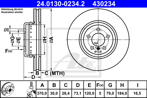 Disc frana 24.0130-0234.2 ATE