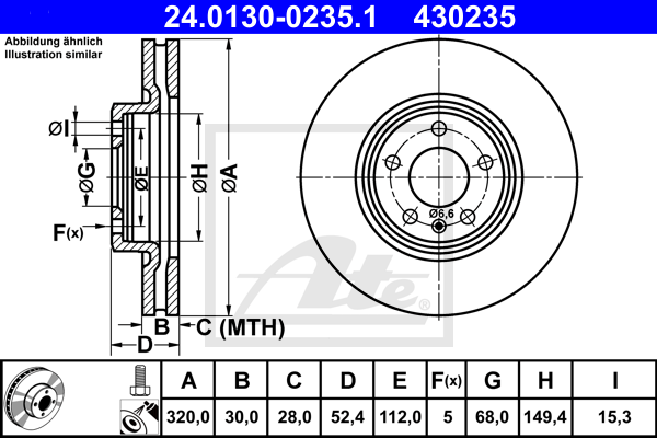 Disc frana 24.0130-0235.1 ATE