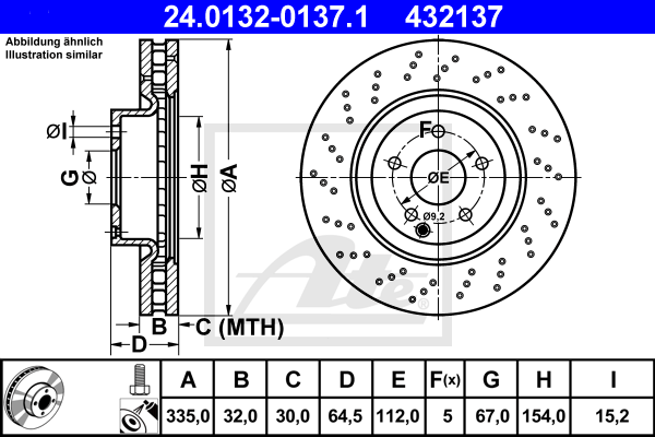 Disc frana 24.0132-0137.1 ATE