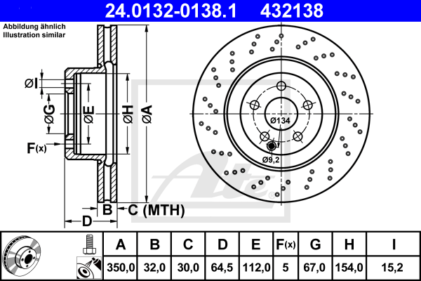 Disc frana 24.0132-0138.1 ATE