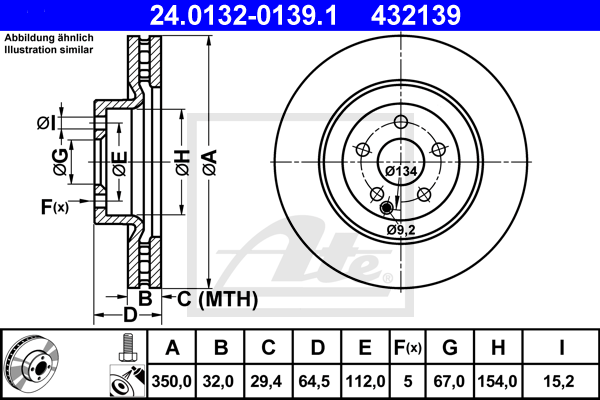 Disc frana 24.0132-0139.1 ATE