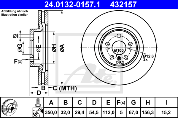 Disc frana 24.0132-0157.1 ATE