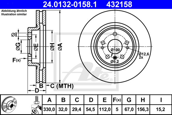 Disc frana 24.0132-0158.1 ATE