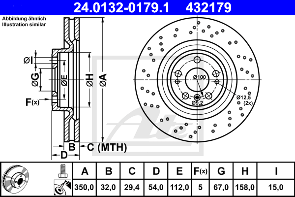 Disc frana 24.0132-0179.1 ATE