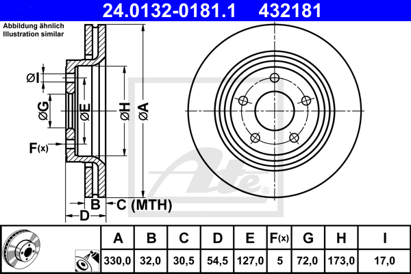 Disc frana 24.0132-0181.1 ATE