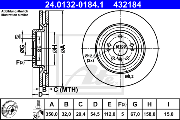 Disc frana 24.0132-0184.1 ATE