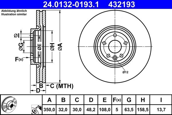 Disc frana 24.0132-0193.1 ATE