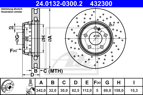 Disc frana 24.0132-0300.2 ATE