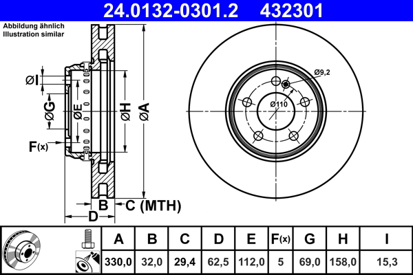 Disc frana 24.0132-0301.2 ATE