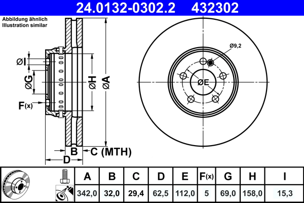 Disc frana 24.0132-0302.2 ATE