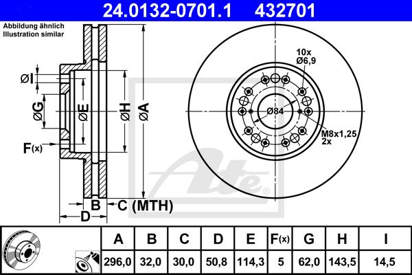 Disc frana 24.0132-0701.1 ATE