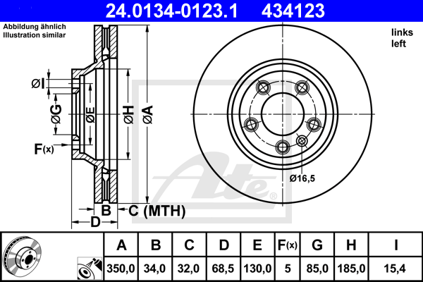 Disc frana 24.0134-0123.1 ATE