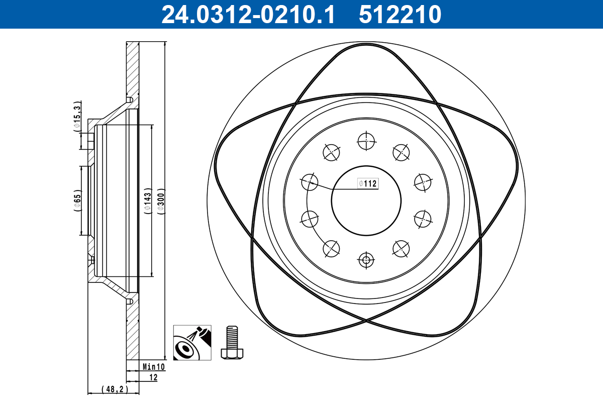 Disc frana 24.0312-0210.1 ATE